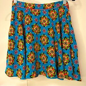 Flying Tomato mini skater skirt blue with bright flowers Size Small